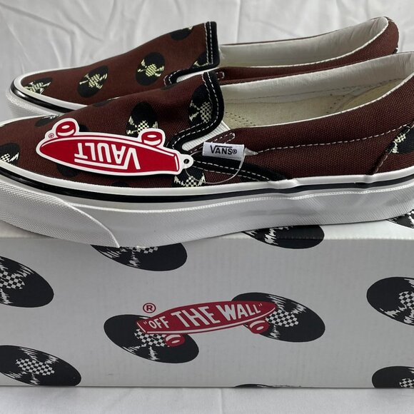 Vans Vault Og Classic Slip-O Wacko Maria, Brown/Records-VN0A45JK595 Men’s US 6.5 - Picture 8 of 10